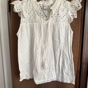 Design History White Eyelet Blouse